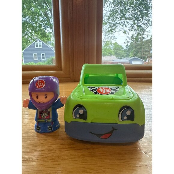 Fisher-Price Little People Race Car Vehicle & Driver Figure Set - Picture 1 of 6